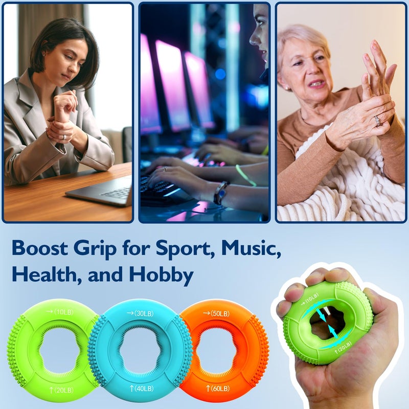 FitBeast Hand Grip Strengthener  Finger Exerciser  Forearm Strengthener Kit - 9 Pack  Targeted Hand & Forearm Strength  Relief & Recovery Kit - Image 5